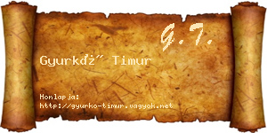 Gyurkó Timur névjegykártya